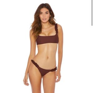 ELLEJAY yellow ruffle bikini set